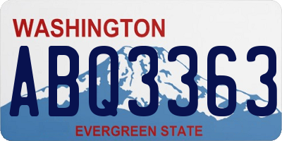 WA license plate ABQ3363
