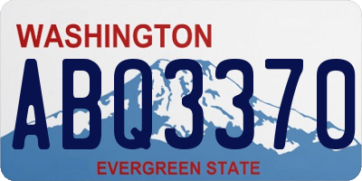WA license plate ABQ3370