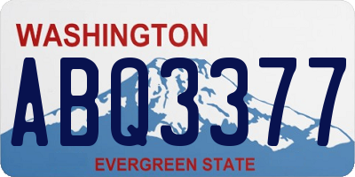 WA license plate ABQ3377