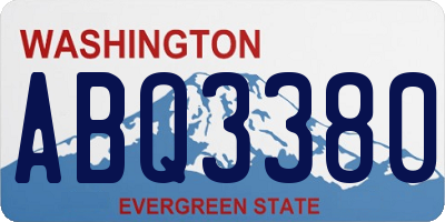 WA license plate ABQ3380