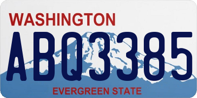 WA license plate ABQ3385