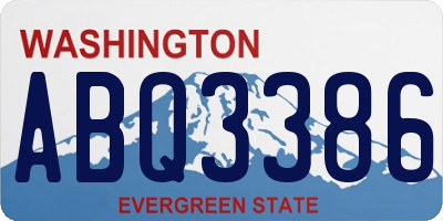 WA license plate ABQ3386