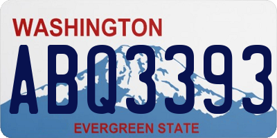 WA license plate ABQ3393