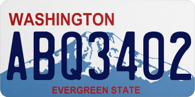 WA license plate ABQ3402