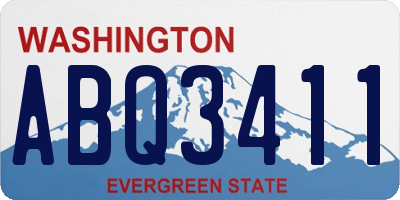 WA license plate ABQ3411