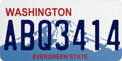 WA license plate ABQ3414
