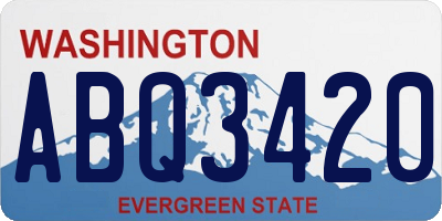 WA license plate ABQ3420