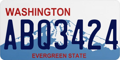 WA license plate ABQ3424