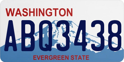 WA license plate ABQ3438