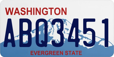 WA license plate ABQ3451