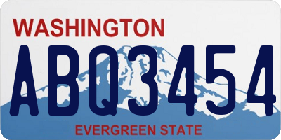WA license plate ABQ3454