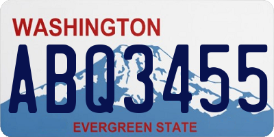 WA license plate ABQ3455