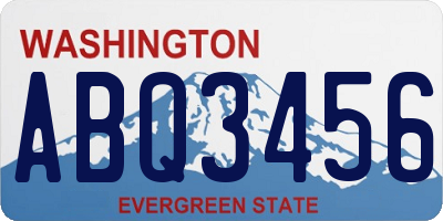 WA license plate ABQ3456