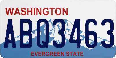 WA license plate ABQ3463