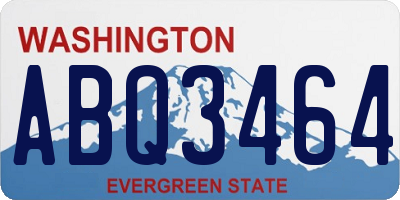 WA license plate ABQ3464