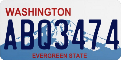 WA license plate ABQ3474