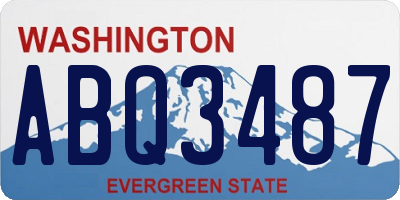 WA license plate ABQ3487