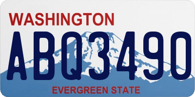 WA license plate ABQ3490