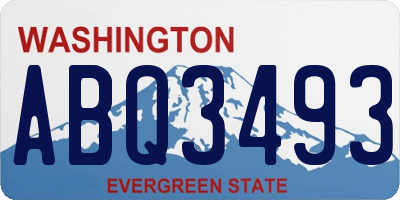 WA license plate ABQ3493