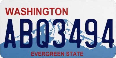 WA license plate ABQ3494