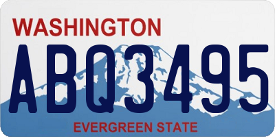 WA license plate ABQ3495