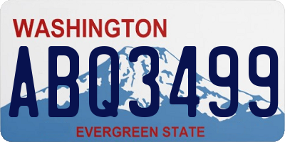 WA license plate ABQ3499
