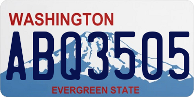 WA license plate ABQ3505