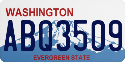 WA license plate ABQ3509