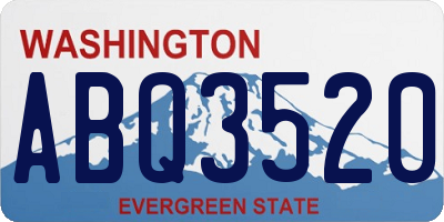 WA license plate ABQ3520