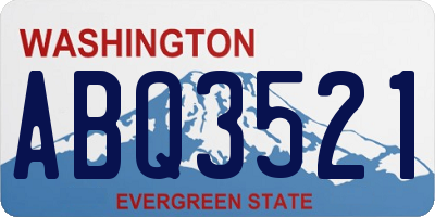 WA license plate ABQ3521