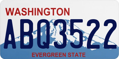 WA license plate ABQ3522