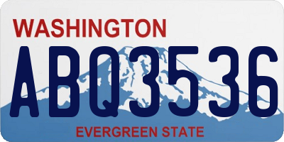 WA license plate ABQ3536