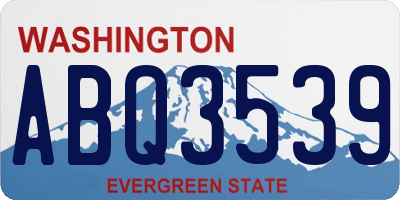 WA license plate ABQ3539
