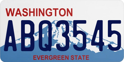 WA license plate ABQ3545