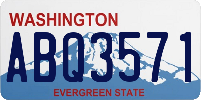WA license plate ABQ3571