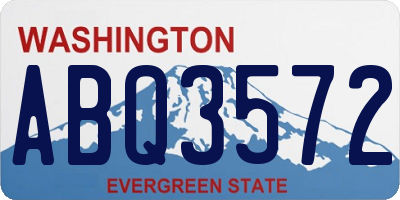 WA license plate ABQ3572