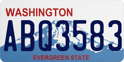 WA license plate ABQ3583