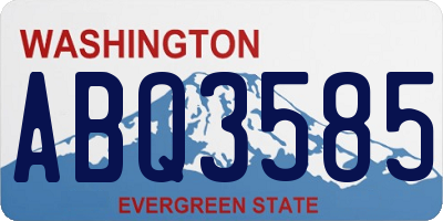 WA license plate ABQ3585
