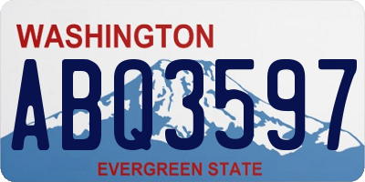 WA license plate ABQ3597