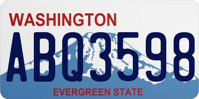 WA license plate ABQ3598