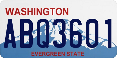 WA license plate ABQ3601