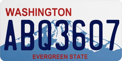 WA license plate ABQ3607