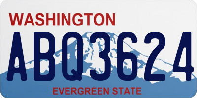 WA license plate ABQ3624