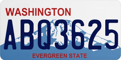 WA license plate ABQ3625