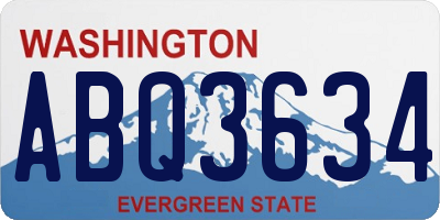 WA license plate ABQ3634
