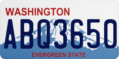 WA license plate ABQ3650