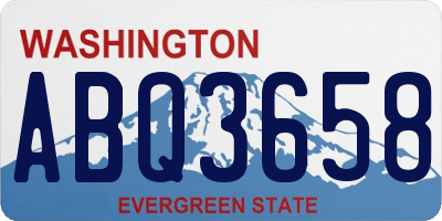 WA license plate ABQ3658