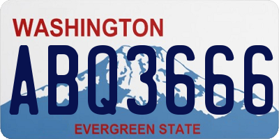 WA license plate ABQ3666