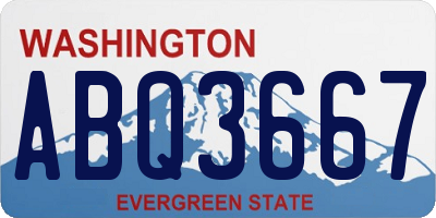 WA license plate ABQ3667