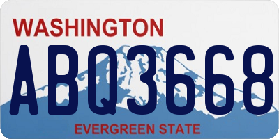 WA license plate ABQ3668